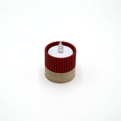 Columina "Riffled"  – Design LED-Teelichthalter aus Holz und 3D-Druck