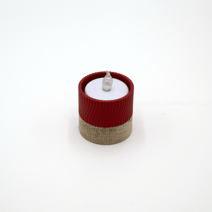 Columina "Wavy"  – Design LED-Teelichthalter aus Holz und 3D-Druck