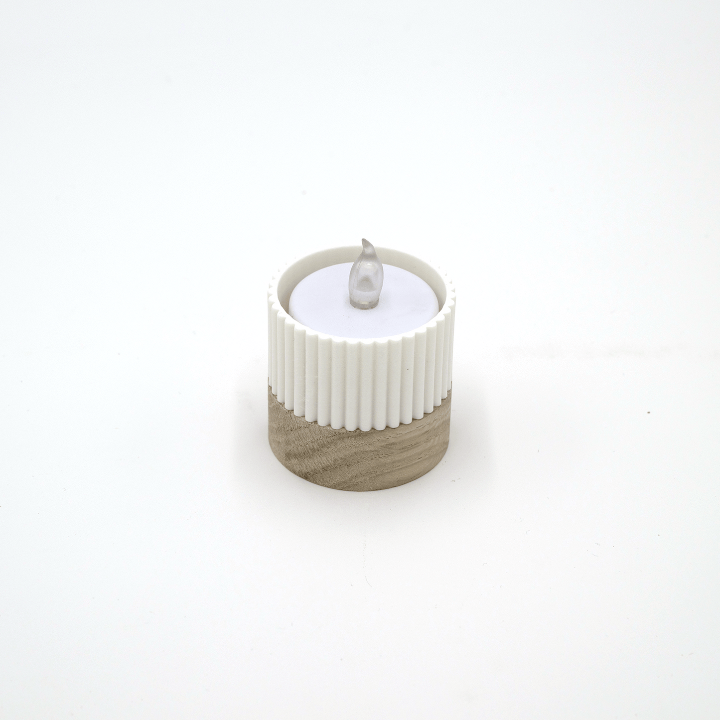 Columina "Riffled"  – Design LED-Teelichthalter aus Holz und 3D-Druck