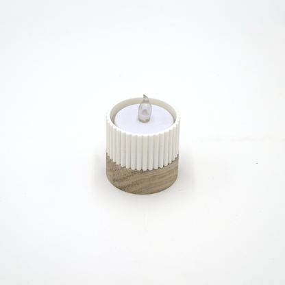 Columina "Riffled"  – Design LED-Teelichthalter aus Holz und 3D-Druck