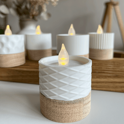 Columina "Waffles"  – Design LED-Teelichthalter aus Holz und 3D-Druck