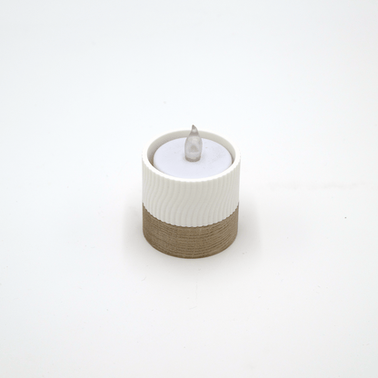 Columina "Wavy"  – Design LED-Teelichthalter aus Holz und 3D-Druck